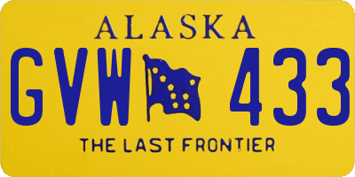 AK license plate GVW433