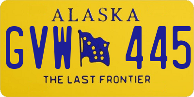 AK license plate GVW445