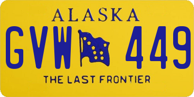 AK license plate GVW449