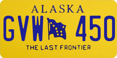 AK license plate GVW450