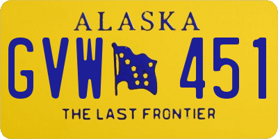 AK license plate GVW451