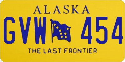AK license plate GVW454