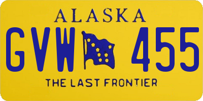 AK license plate GVW455