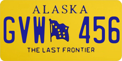 AK license plate GVW456