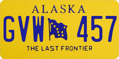 AK license plate GVW457