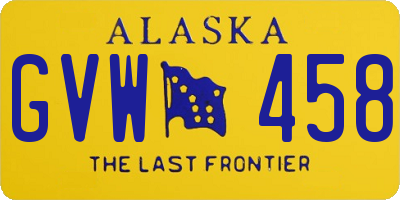 AK license plate GVW458