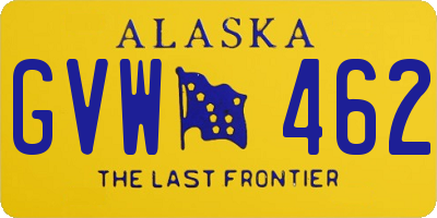 AK license plate GVW462