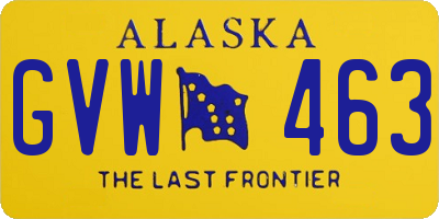 AK license plate GVW463