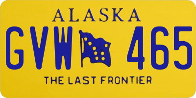 AK license plate GVW465