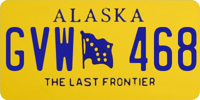 AK license plate GVW468