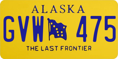 AK license plate GVW475