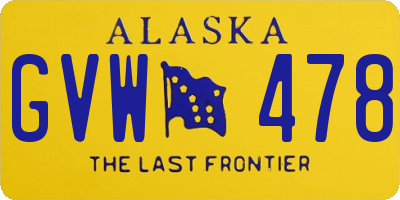 AK license plate GVW478