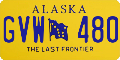 AK license plate GVW480