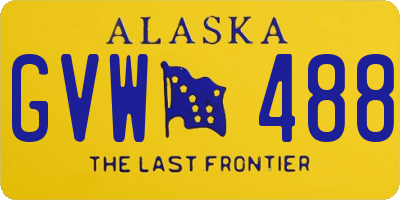 AK license plate GVW488