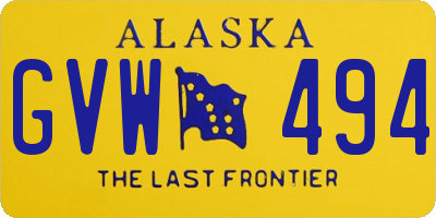 AK license plate GVW494