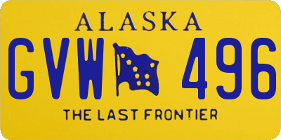 AK license plate GVW496