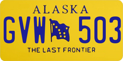 AK license plate GVW503