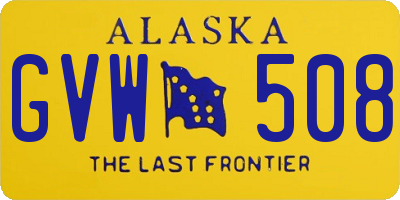 AK license plate GVW508