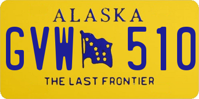 AK license plate GVW510