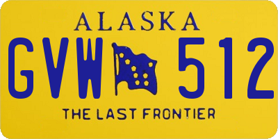 AK license plate GVW512