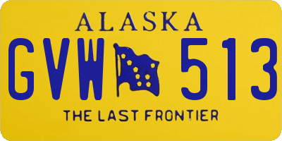 AK license plate GVW513