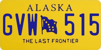AK license plate GVW515