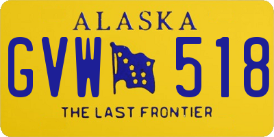 AK license plate GVW518