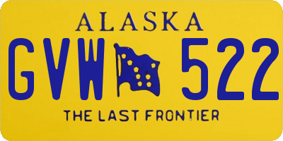 AK license plate GVW522