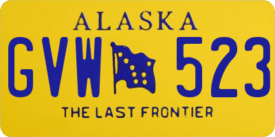 AK license plate GVW523