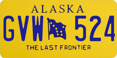 AK license plate GVW524