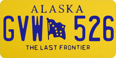 AK license plate GVW526