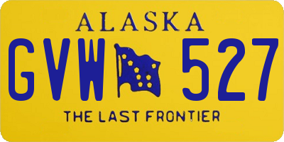 AK license plate GVW527