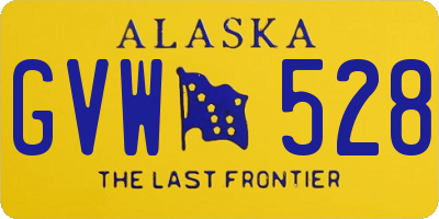 AK license plate GVW528