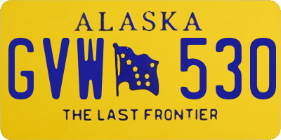 AK license plate GVW530