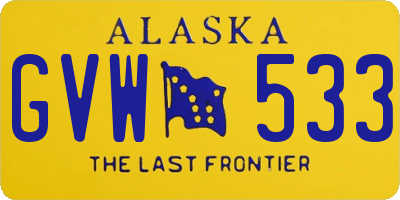 AK license plate GVW533