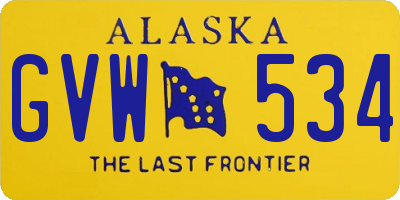 AK license plate GVW534