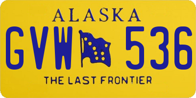 AK license plate GVW536