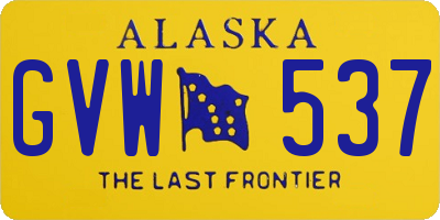 AK license plate GVW537