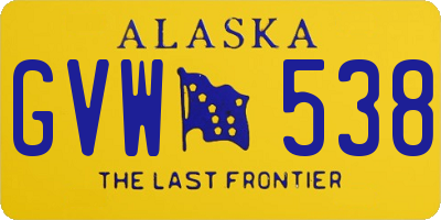 AK license plate GVW538