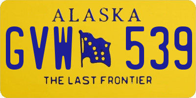 AK license plate GVW539