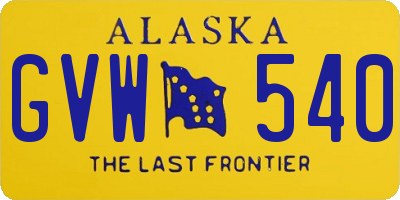 AK license plate GVW540