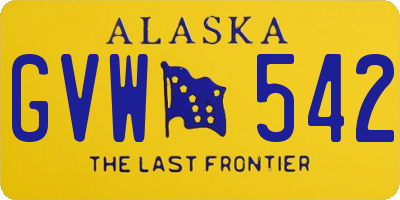 AK license plate GVW542