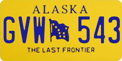 AK license plate GVW543