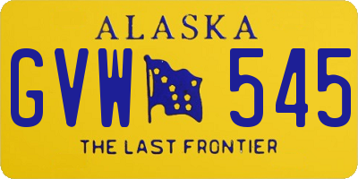 AK license plate GVW545