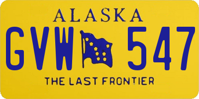 AK license plate GVW547