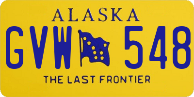 AK license plate GVW548