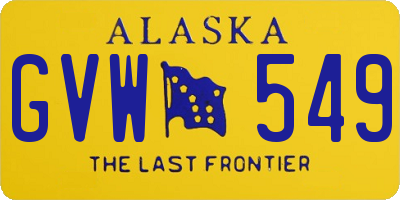 AK license plate GVW549