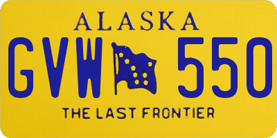 AK license plate GVW550