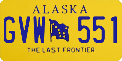 AK license plate GVW551