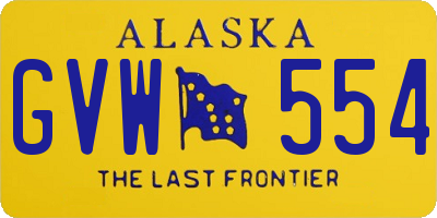 AK license plate GVW554